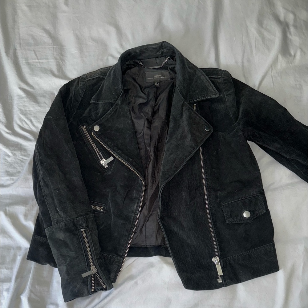 Leather biker jacket